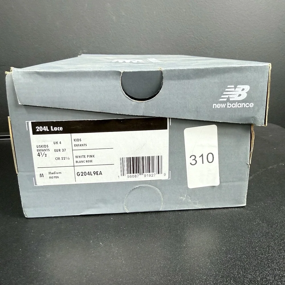 New Balance 204L Lace Youth 4.5 Women's 6 Pink White Kids Grade School G204L9EA‎